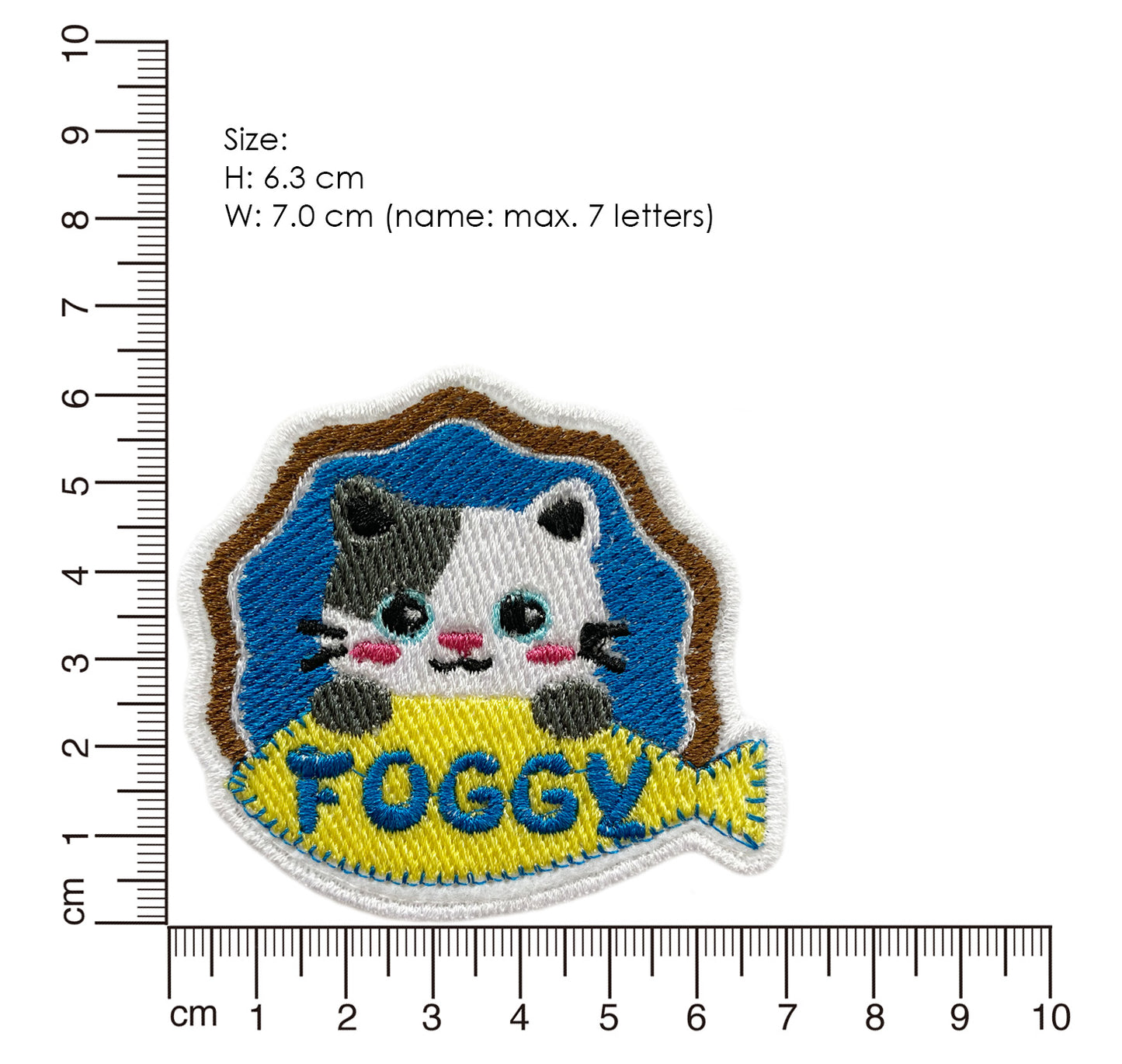 Japanese Bobtail name patch (Black & White)